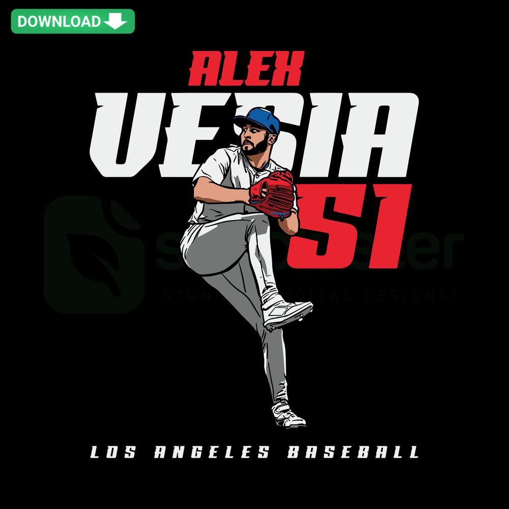 Los Angeles Alex Vesia 51 SVG, Cricut Ready, Baseball Jersey Design, LA Dodgers Player Graphic for Cutting Machines.