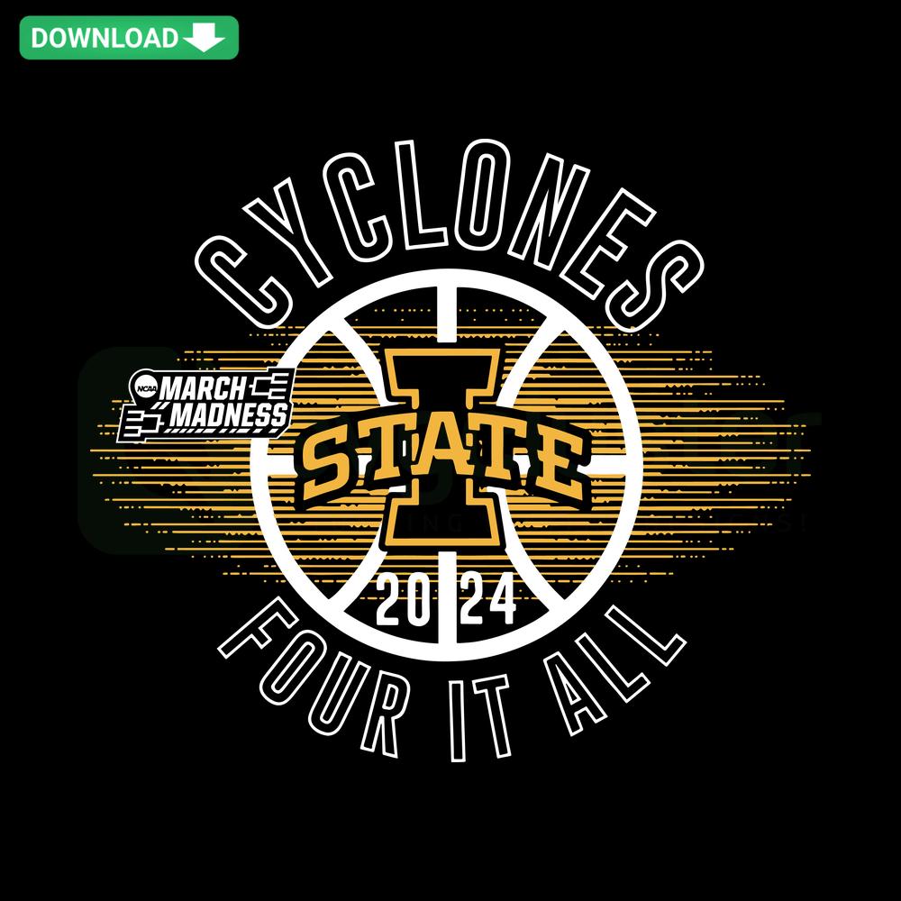 Iowa State Basketball NCAA Four It All SVG Digital Download, Unique Basketball Themed Design for Crafting and Personal Use