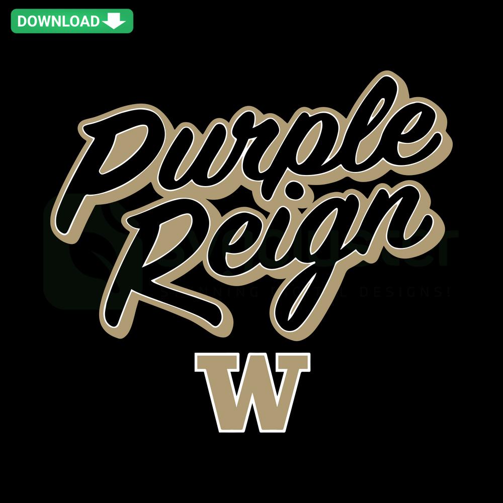 Purple Reign Washington Huskies SVG Download; college team logo in vector format, perfect for Cricut/DIY crafts.