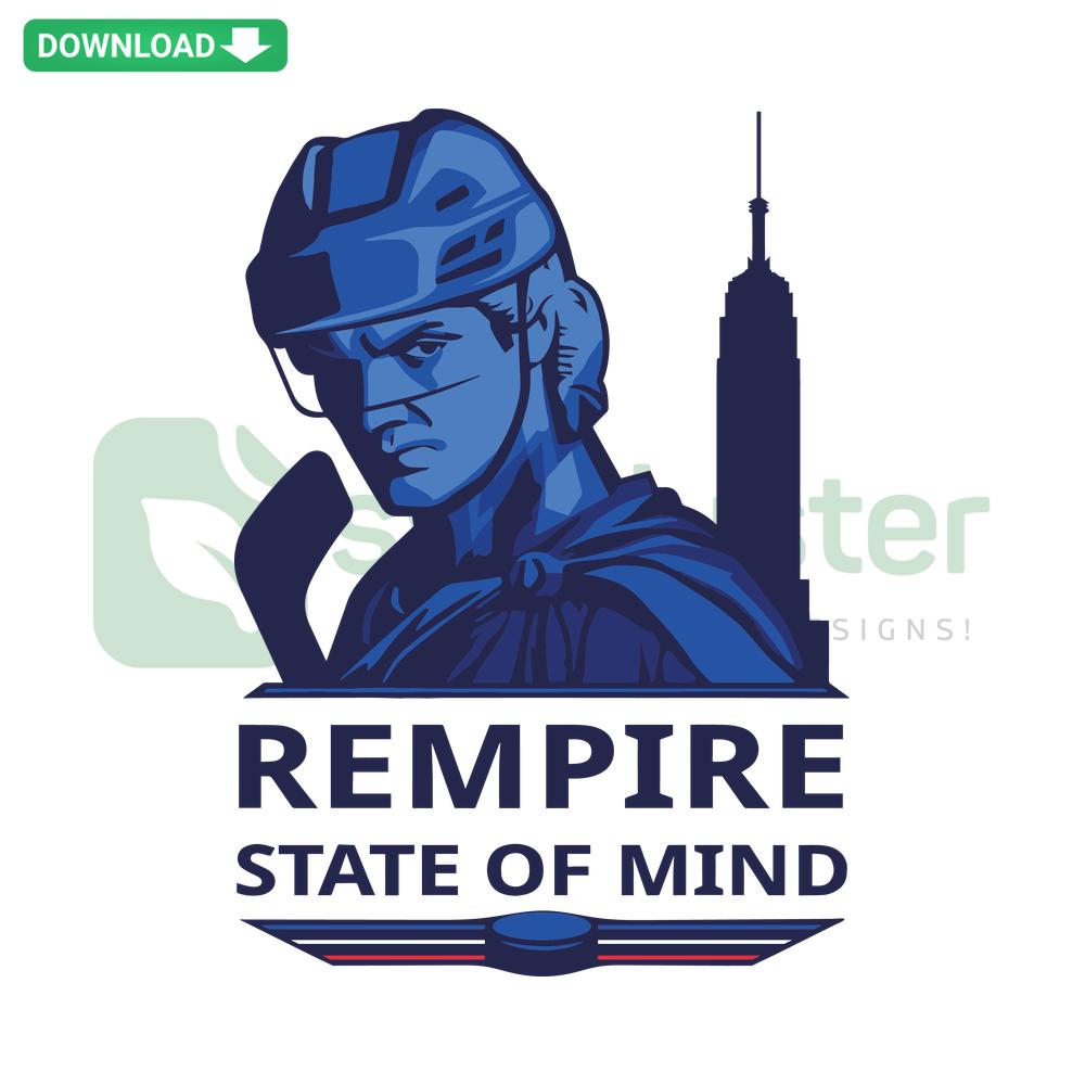 Rempire State Of Mind Matt Rempe New York Rangers SVG: Bold, Unique Hockey Design, Perfect for NY Sports Enthusiasts.