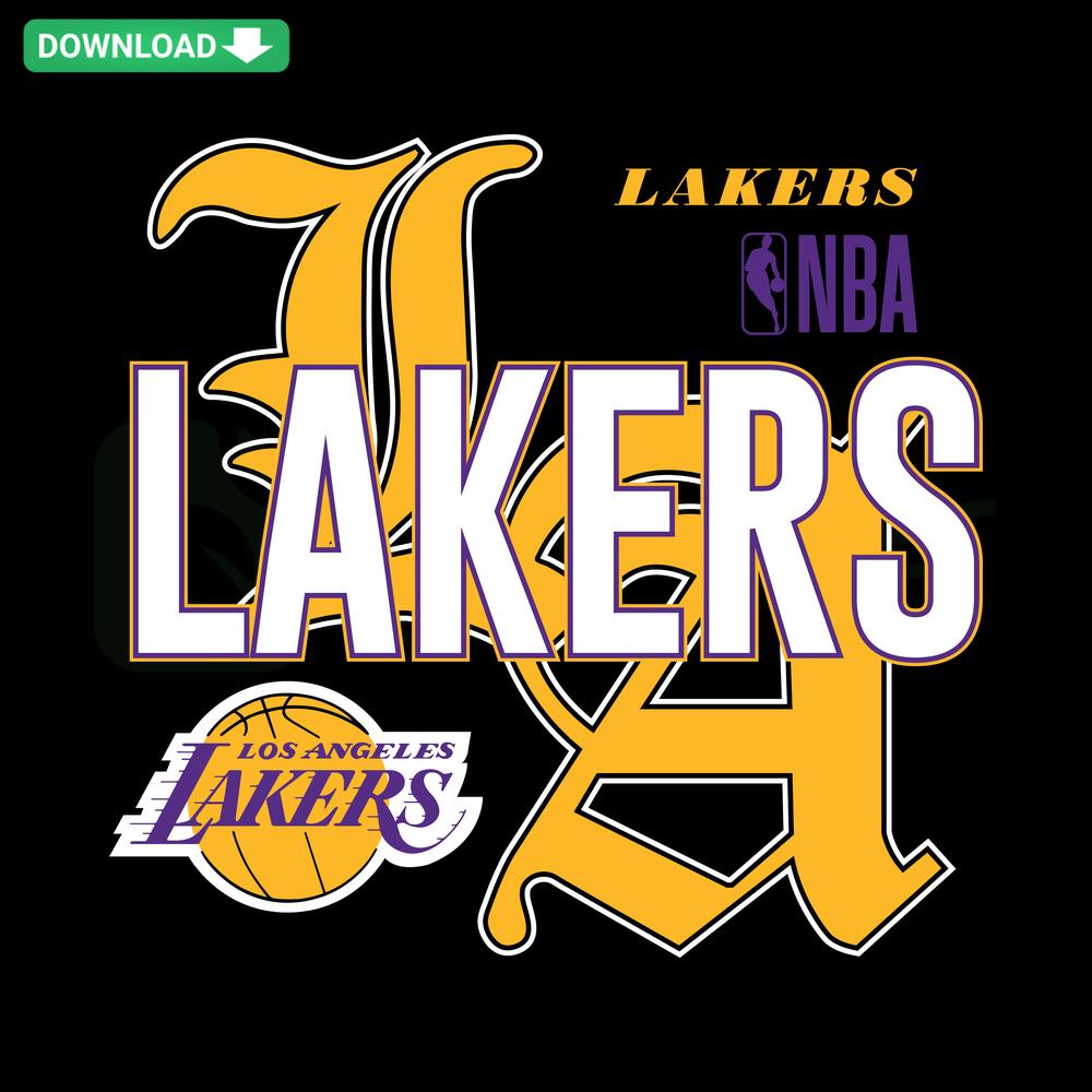 Los Angeles Lakers Basketball NBA SVG, digital download with team logo, ideal for designers seeking sports-themed graphics.