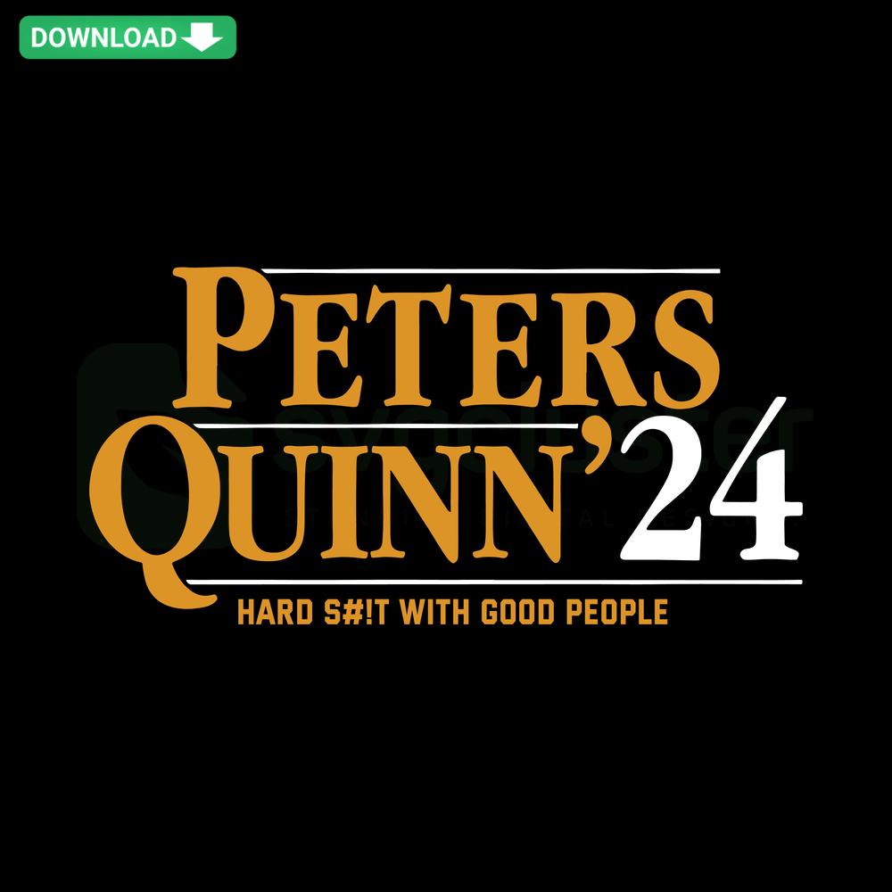 “Peters Quinn 24 Hard Shit With Good People” Washington Football SVG, Cricut-ready design, bold text, sporty style, team colors.