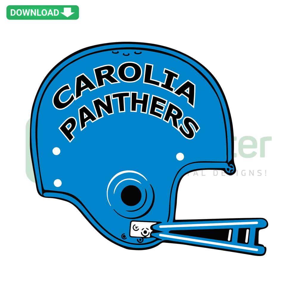 Carolina Panthers Football Helmet SVG, vector graphics download; detailed design featuring iconic logo and helmet structure.