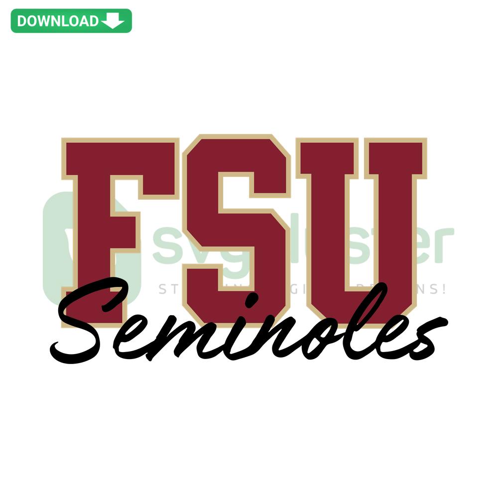 FSU Seminoles SVG Cricut Download, Instant Graphics featuring Seminoles logo, perfect for craft projects and DIY designs.