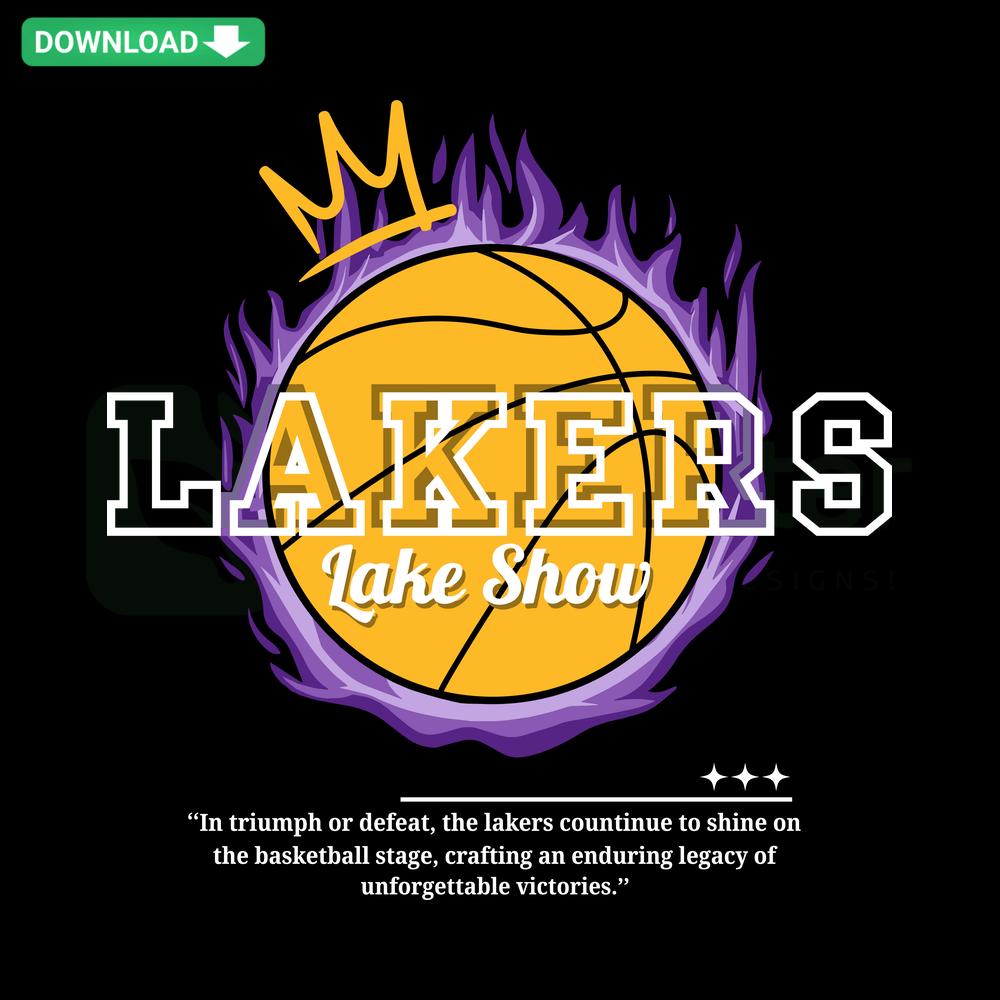 Stylized Lakers Lake Show SVG design featuring basketball elements, perfect for Los Angeles scrapbooking enthusiasts.