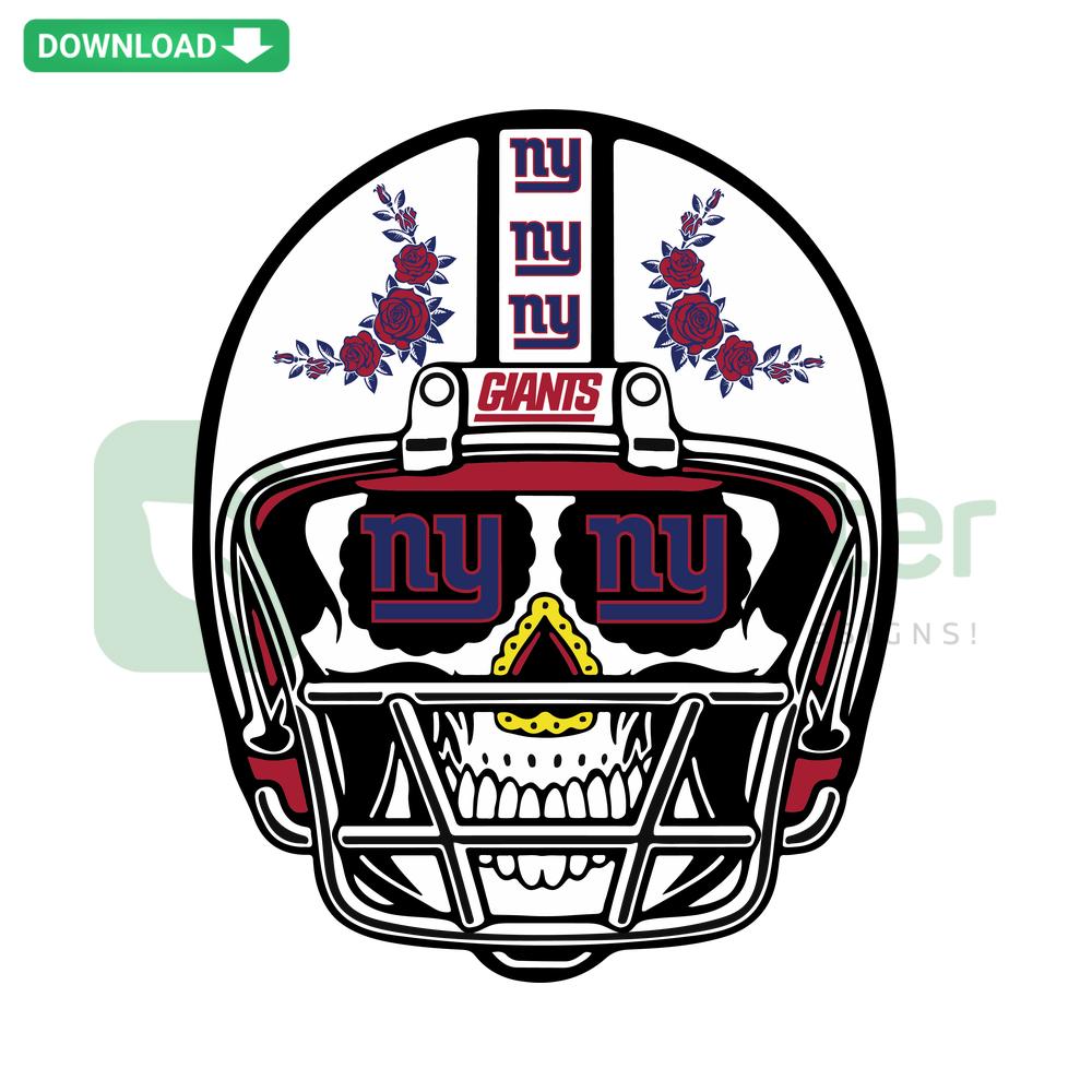 Colorful Sugar Skull Giants Helmet SVG digital download for Cricut crafting; detailed vector design, perfect for football fans.