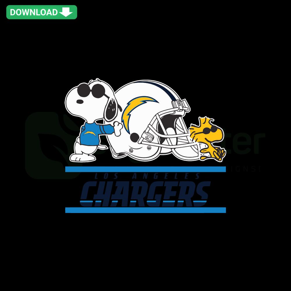 Snoopy Woodstock Los Angeles Chargers Helmet SVG, Download NFL Team SVG, Cartoon Peanuts Digital Art, Sports Fan Clipart