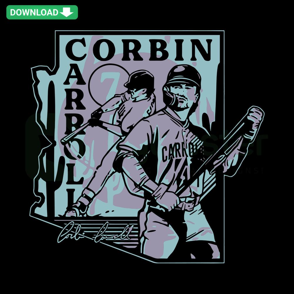 Arizona Diamondbacks Corbin Carroll SVG, State Shape Design, Baseball Themed Craft, Cutting File for DIY Projects