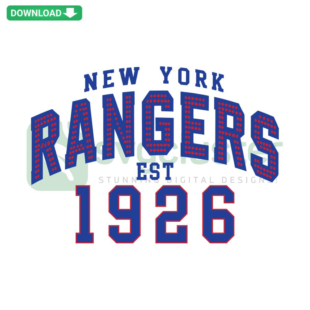 Vintage New York Rangers Hockey SVG design, Cricut-ready, featuring team logo and retro style for customizable crafts.