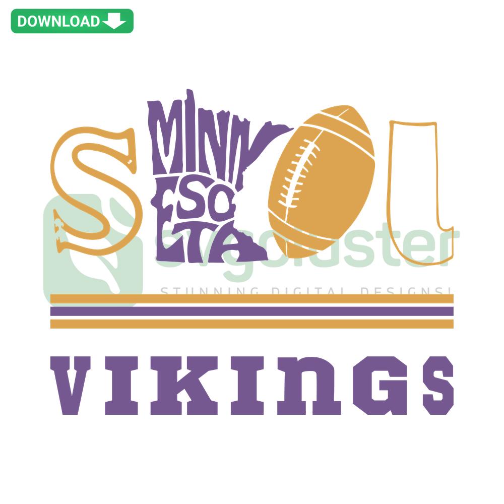 Skol Minnesota Vikings Football SVG for Cricut, Silhouette featuring team logo, helmet, perfect digital download for fans, DIY crafts.