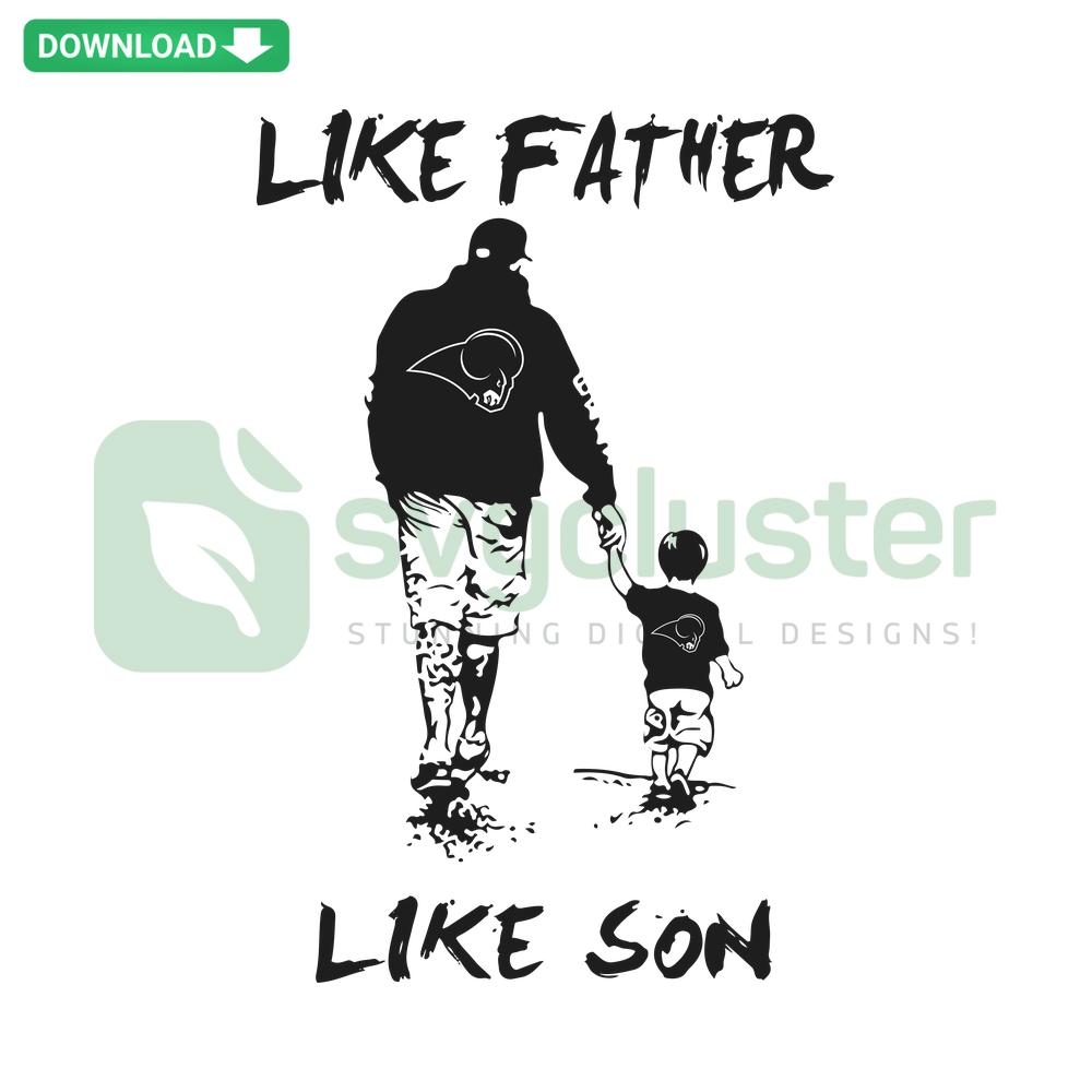Los Angeles Rams SVG Design 'Like Father Like Son' - Downloadable SVG for Rams fans featuring team colors and logo. Perfect for custom projects.