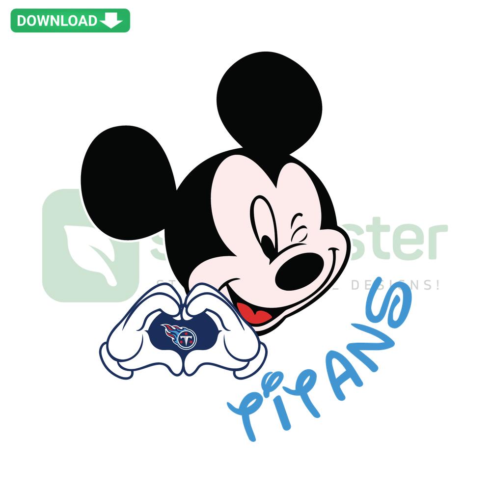 Mickey Loves Titans SVG, editable digital Cricut design featuring Titan-themed Mickey, ideal for cutting projects.