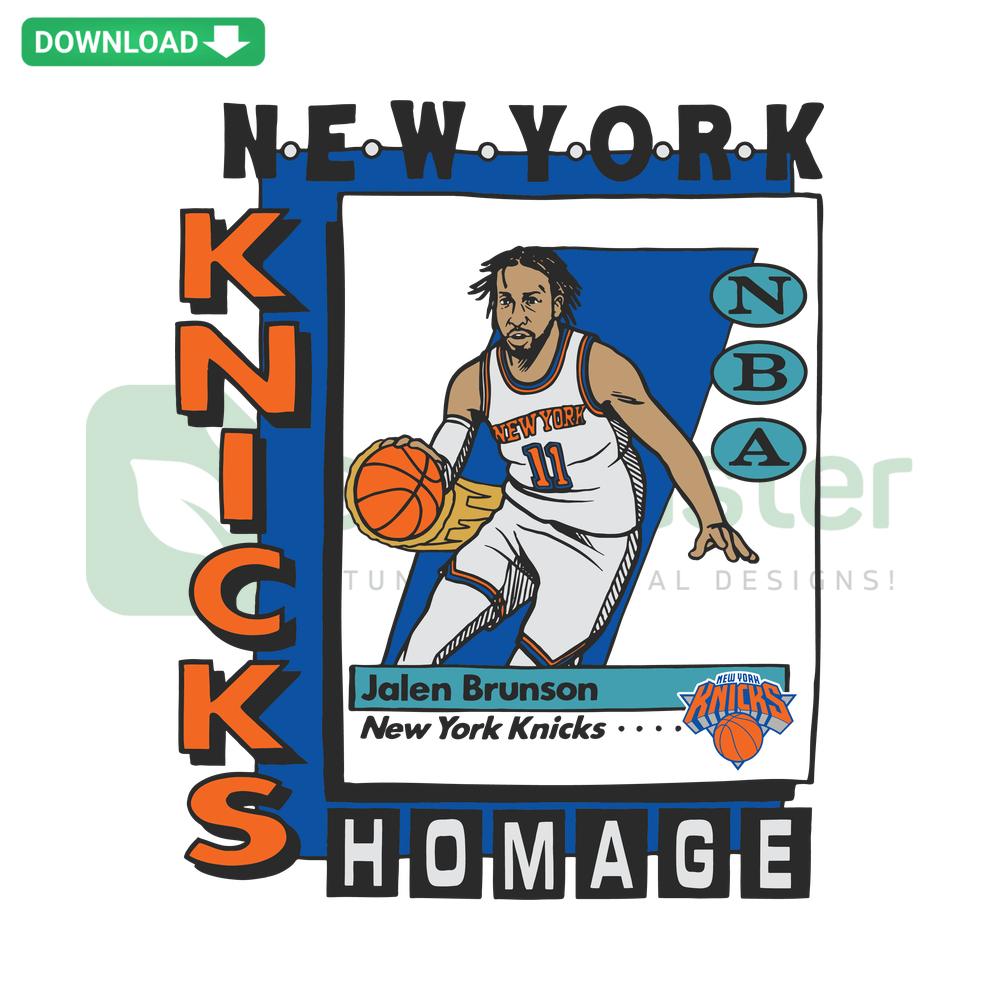 New York Knicks NBA Player SVG Graphic, Instant Download; Vector Design of Basketball Player in Knicks Uniform.
