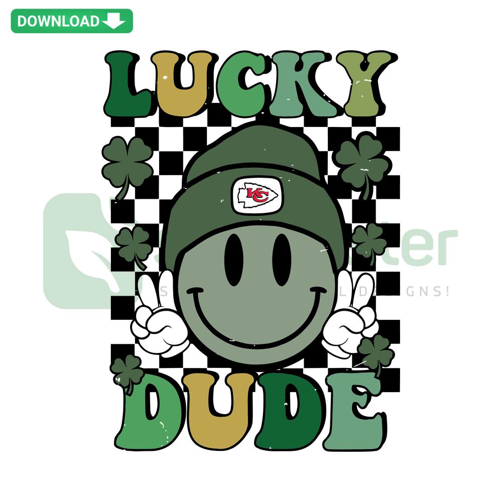 Kansas City Chiefs SVG Collection: Smiling Lucky Dude Face with Team Colors, Perfect for Fan Crafts and DIY Projects