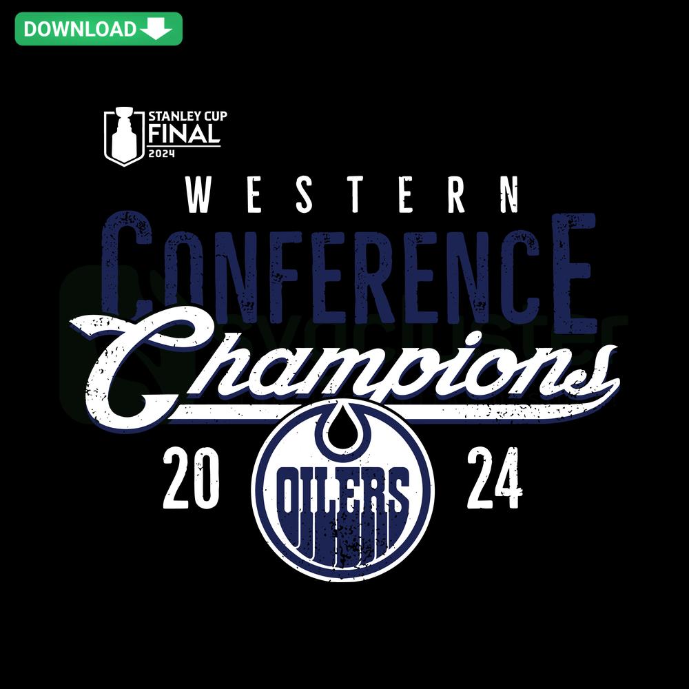Edmonton Hockey SVG, Western Conference Champions 2024, Unique SVG Design, Logo with vibrant colors, Exclusive sports graphic