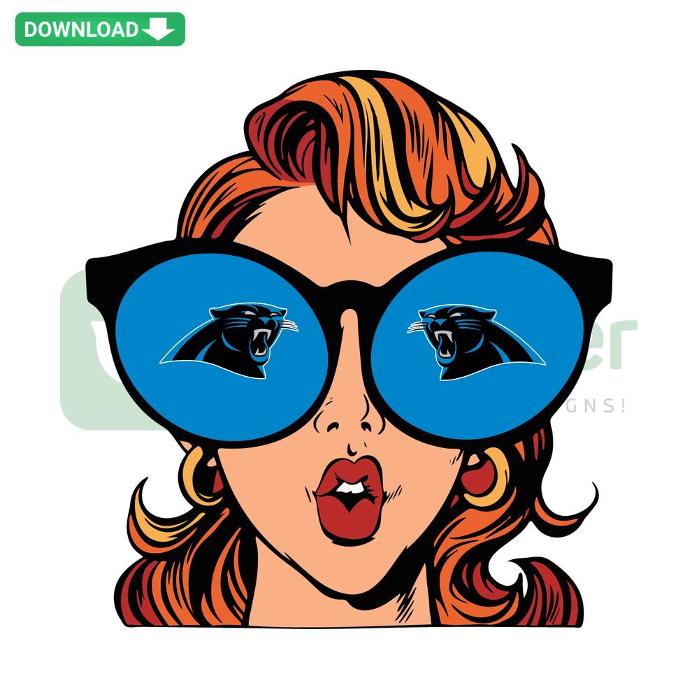 Carolina Panthers SVG: 'Just A Girl In Love' design for printables, perfect for fans, featuring heart and team colors.