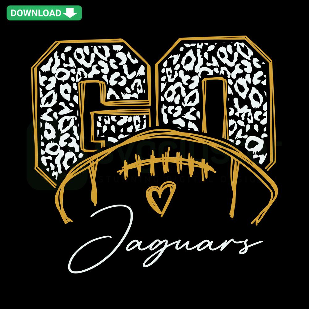 Go Jaguars Football Leopard Pattern SVG: Bold Print, Sport Team Spirit, Digital Art, Printable Wall Decor, Leopard Spots