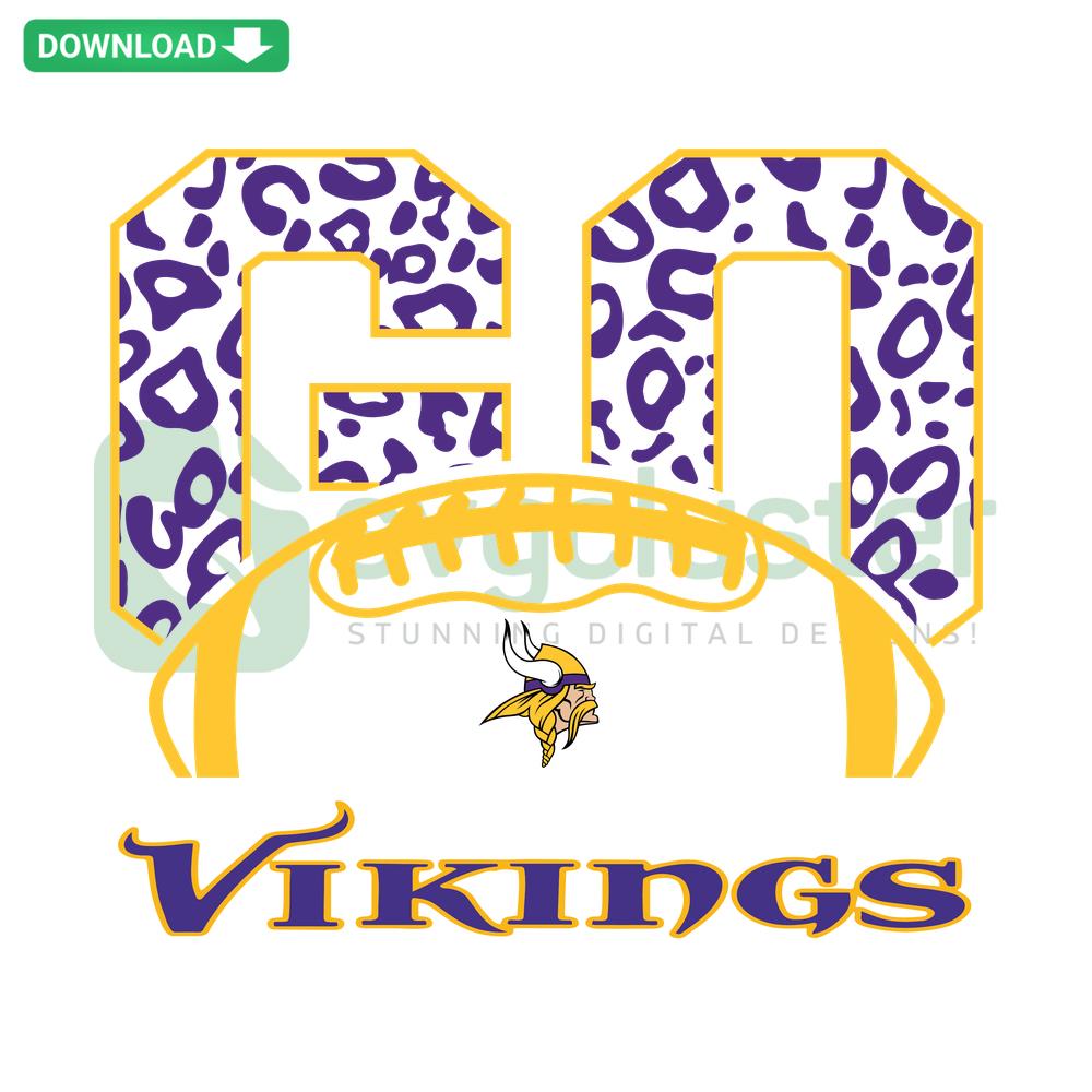 Minnesota Vikings Leopard SVG: Bold leopard pattern with team colors, perfect for Cricut, NFL fan crafts, instant download vector.