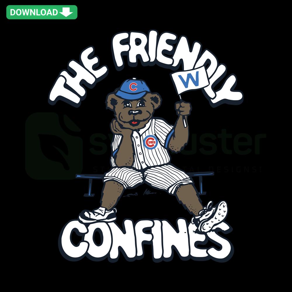 The Friendly Confines Chicago Cubs SVG, featuring iconic Wrigley Field elements, perfect for baseball-themed crafting projects.