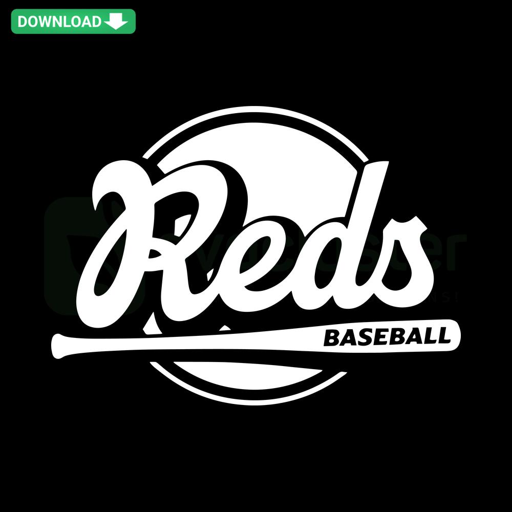 Reds Baseball Bat SVG Download, Cincinnati MLB Team Logo Design, SVGCluster Digital Asset for Crafts and Cricut Projects.