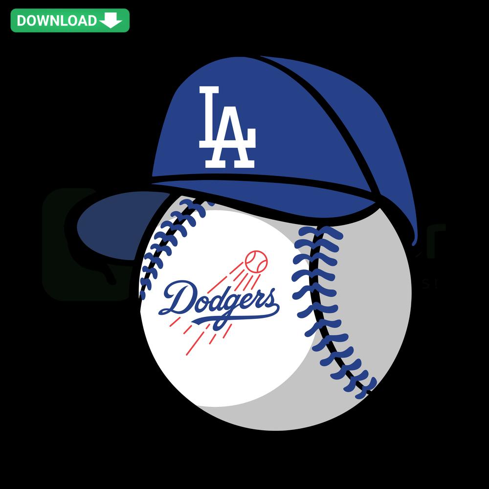 Los Angeles Dodgers Vintage Cap SVG, retro baseball hat design, digital download, SVG file by SVGCluster.