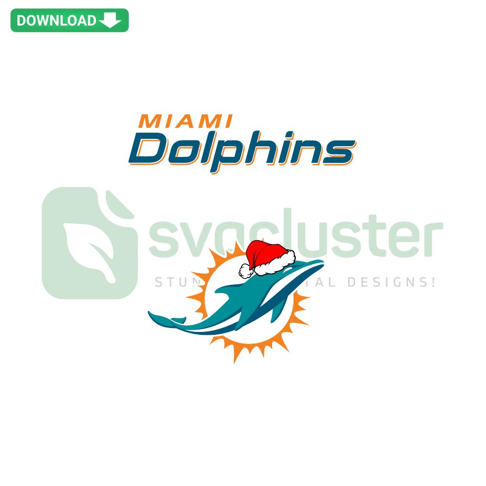Miami Dolphins NFL SVG Logo Digital Download, premium vector graphics featuring iconic teal dolphin mascot and orange sunburst.