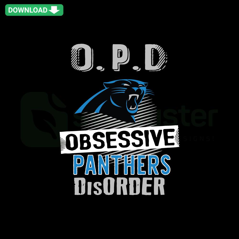 Carolina Panthers Obsessive Disorder SVG, Editable for Cricut, football theme, blue and black design, OPD team logo.