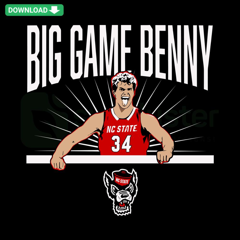 NC State Basketball Ben Middlebrooks SVG, Big Game Benny Craft Design, Printable Sports SVG, Custom NC State Fan Art