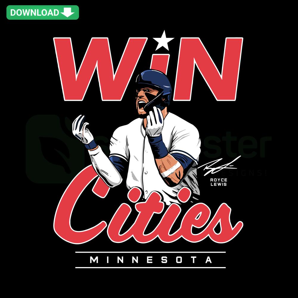 Win Cities Royce Lewis Minnesota SVG Craft Design: Stylish athletic theme for crafting, DIY projects, digital download.