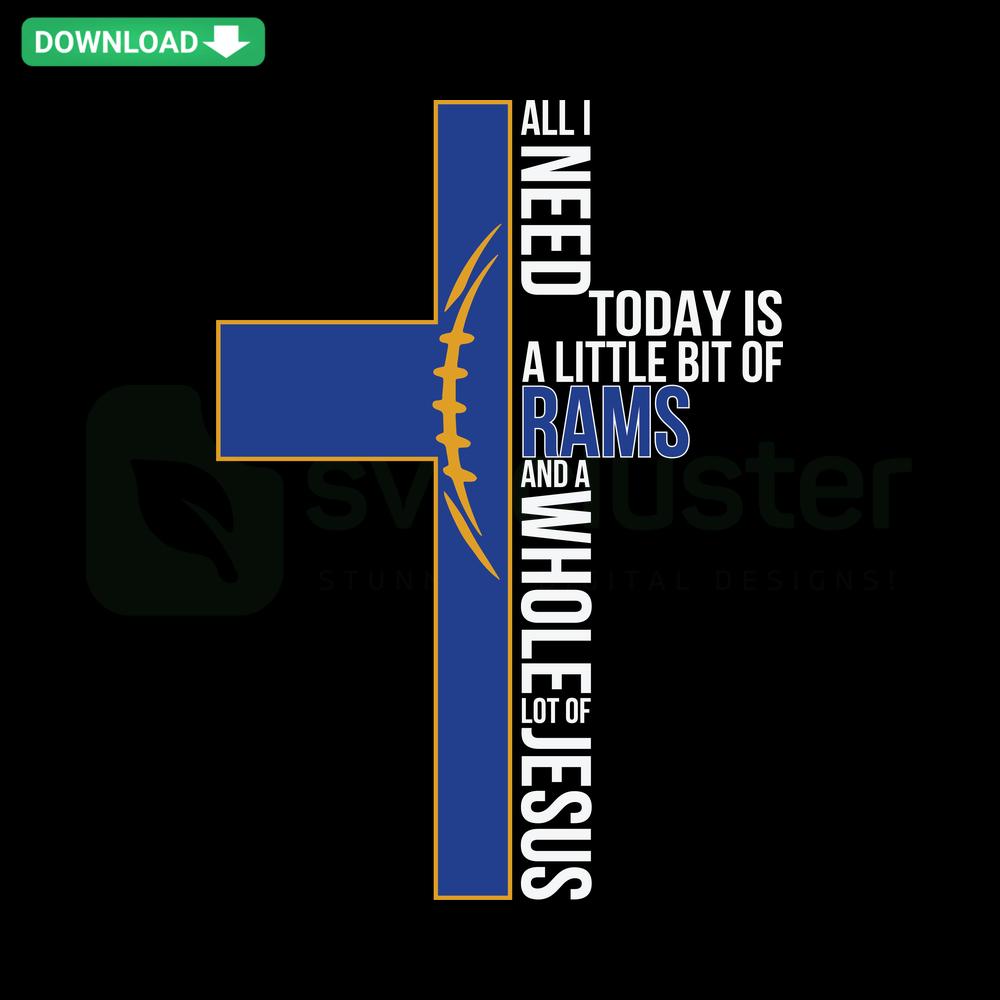 Whimsical Rams SVG Design: 'All I Need Today' Quote, Playful Ram Illustration, Customizable SVG Files, Perfect for Craft Projects
