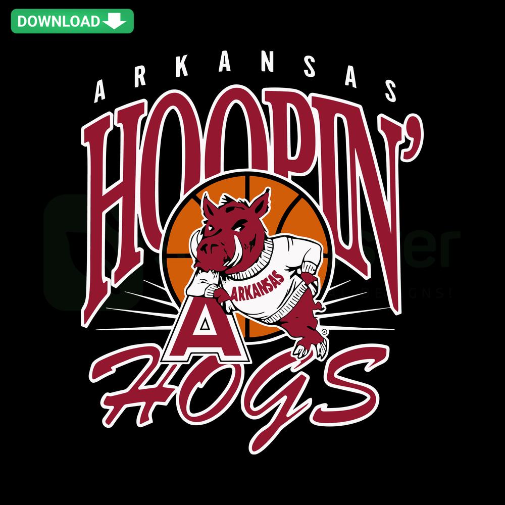 Arkansas Hoopin Hogs NCAA SVG, Razorbacks basketball design, Cricut & Silhouette compatible, digital download file.