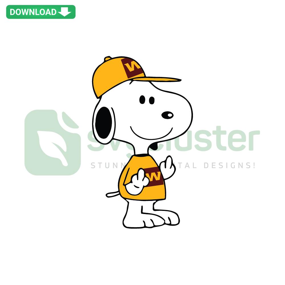 Snoopy Washington Football SVG Digital Download: Cricut-ready, features Snoopy in a Washington Football Team jersey.