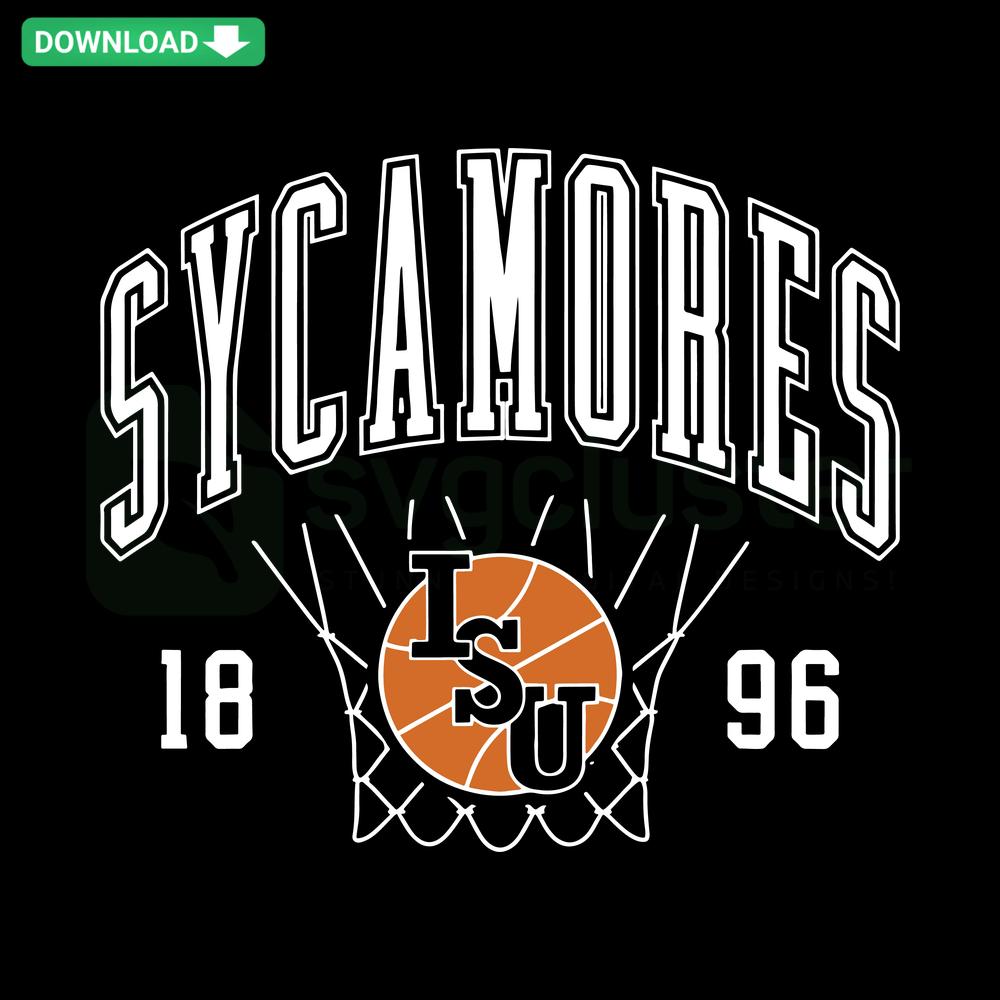 Indiana State Sycamores Basketball Net SVG Design, Premium Downloadable SVG for Designers, Sports Graphics, College Team Logo.