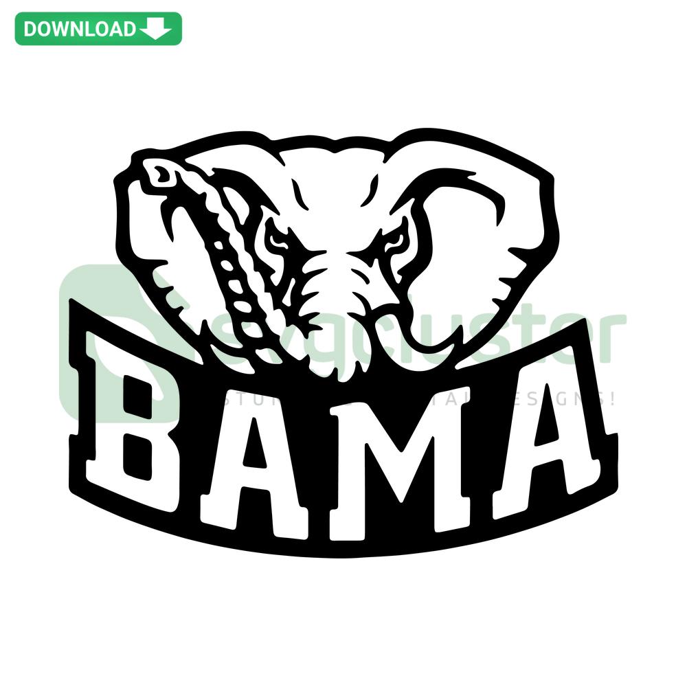 Alabama Crimson Tide SVG, bold red logo with elephant mascot for Cricut projects, digital download by SVGCluster.