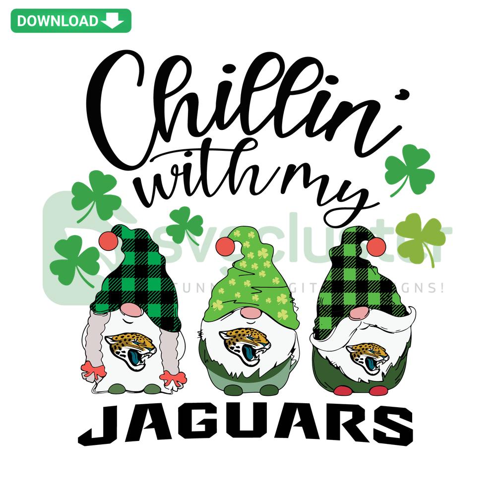 Stylish Chillin With My Jaguars SVG design featuring cool jaguar illustrations, perfect for digital download and printable crafts.