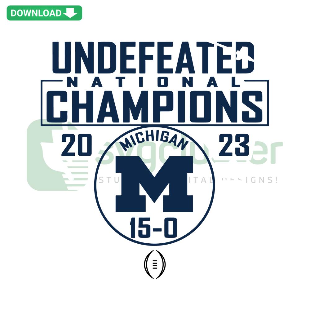 College Football Playoff 2023 National Champions Undefeated SVG, bold design, perfect for sports-themed digital projects.