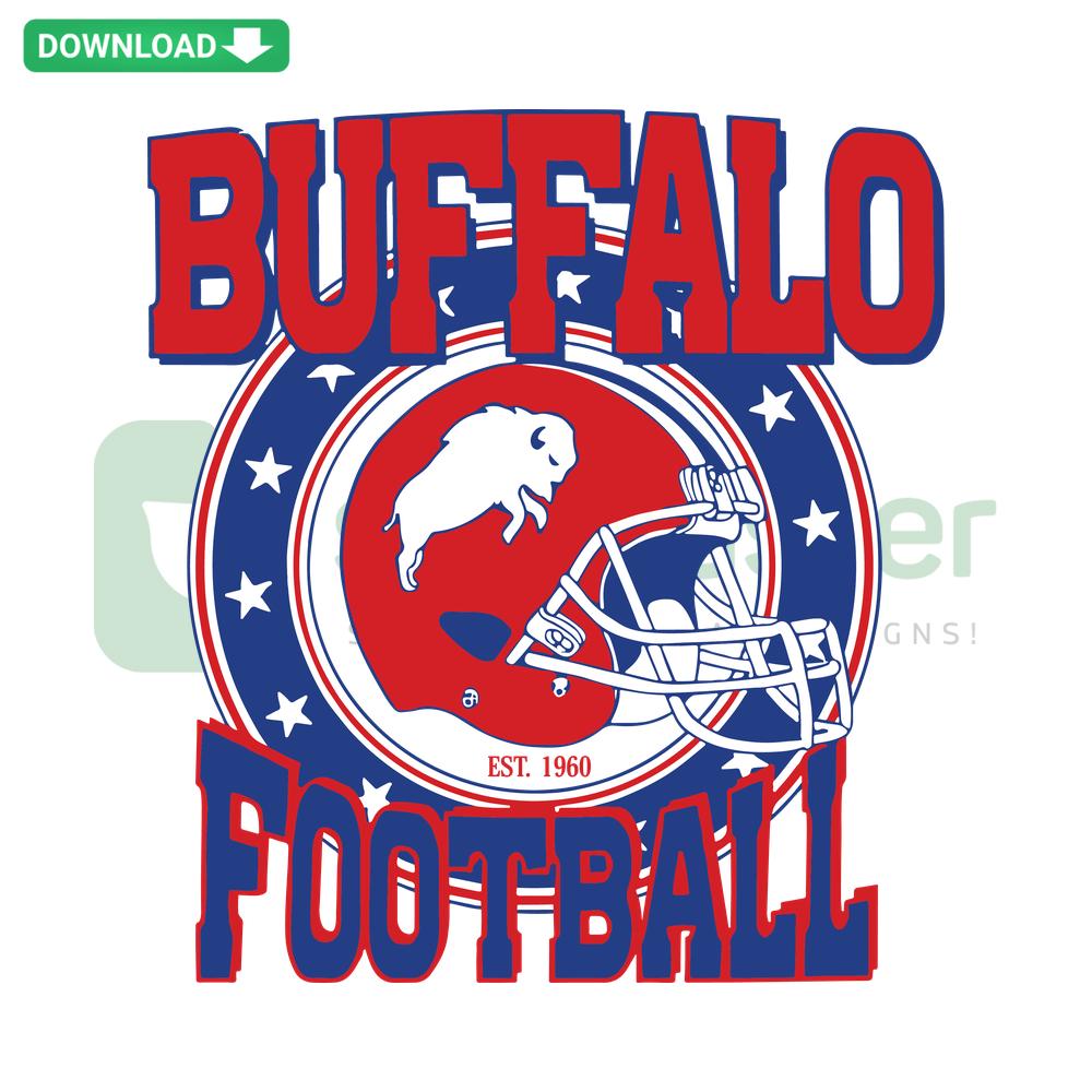 Vintage Buffalo Football Helmet SVG, High-Res, Retro Sports Design, Digital Download, SVG Files, Nostalgic Football Art