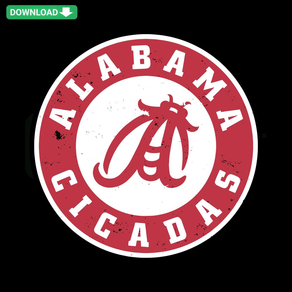 Alabama Cicadas Football Team SVG: Comedic NCAA graphics with football helmet logo, bold text; instant download, digital art.