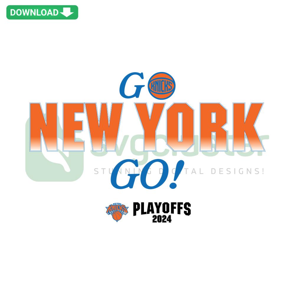 Go New York Knicks Go Basketball SVG, featuring unique basketball and Knicks-themed design for digital download.
