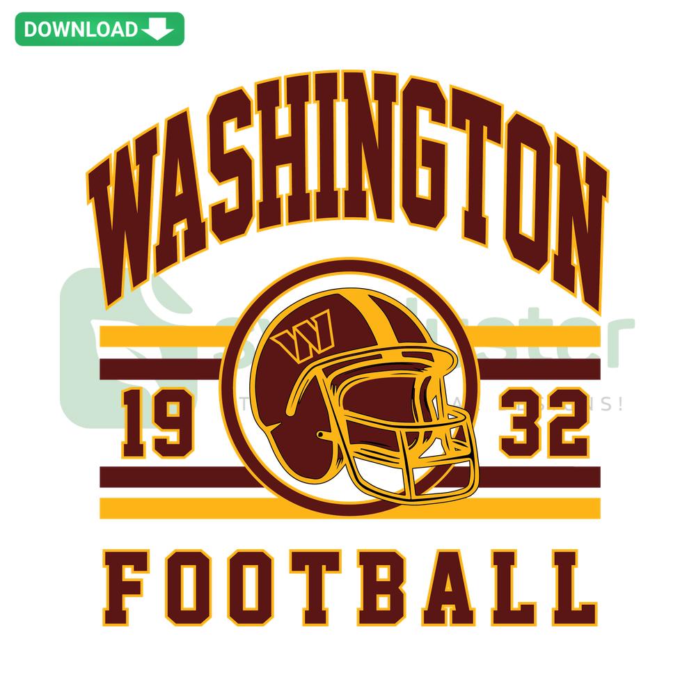 Retro Washington Football 1932 SVG Design, Vintage Football Helmet Clipart, Designer Resources Digital Download