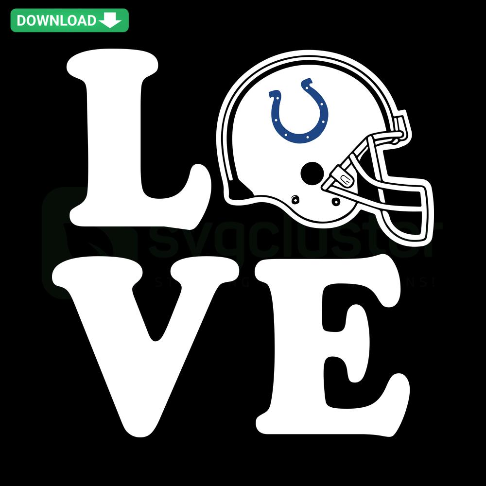 Indianapolis Colts Helmet Love SVG Digital Download, Premium SVG Files, Colts Logo Design, High-Resolution Clipart