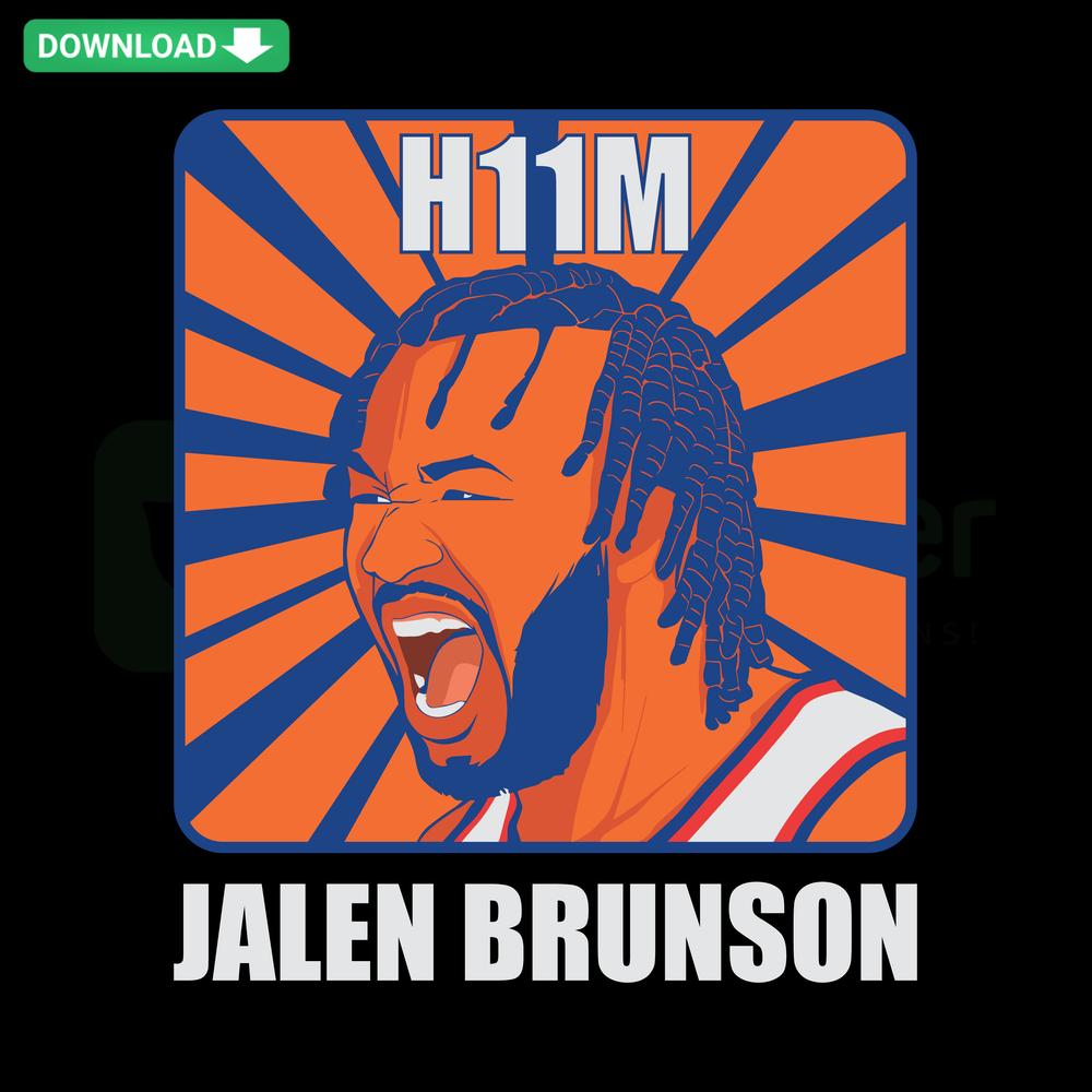 H11M Jalen Brunson New York Knicks Basketball SVG Design: Printable Craft, Sports-themed SVG for Knicks Fans