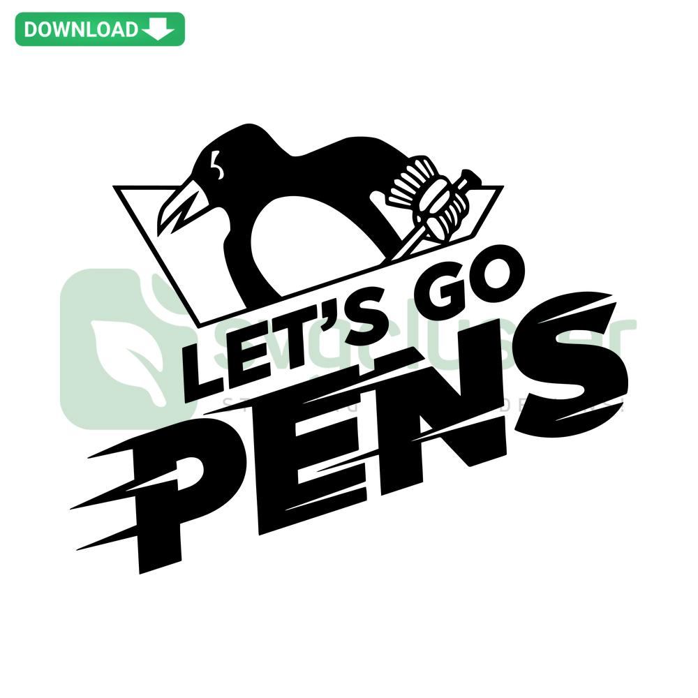 Pittsburgh Penguins Lets Go Pens High-Res SVG, Digital Hockey Design, NHL Logo, Sports Vector Download