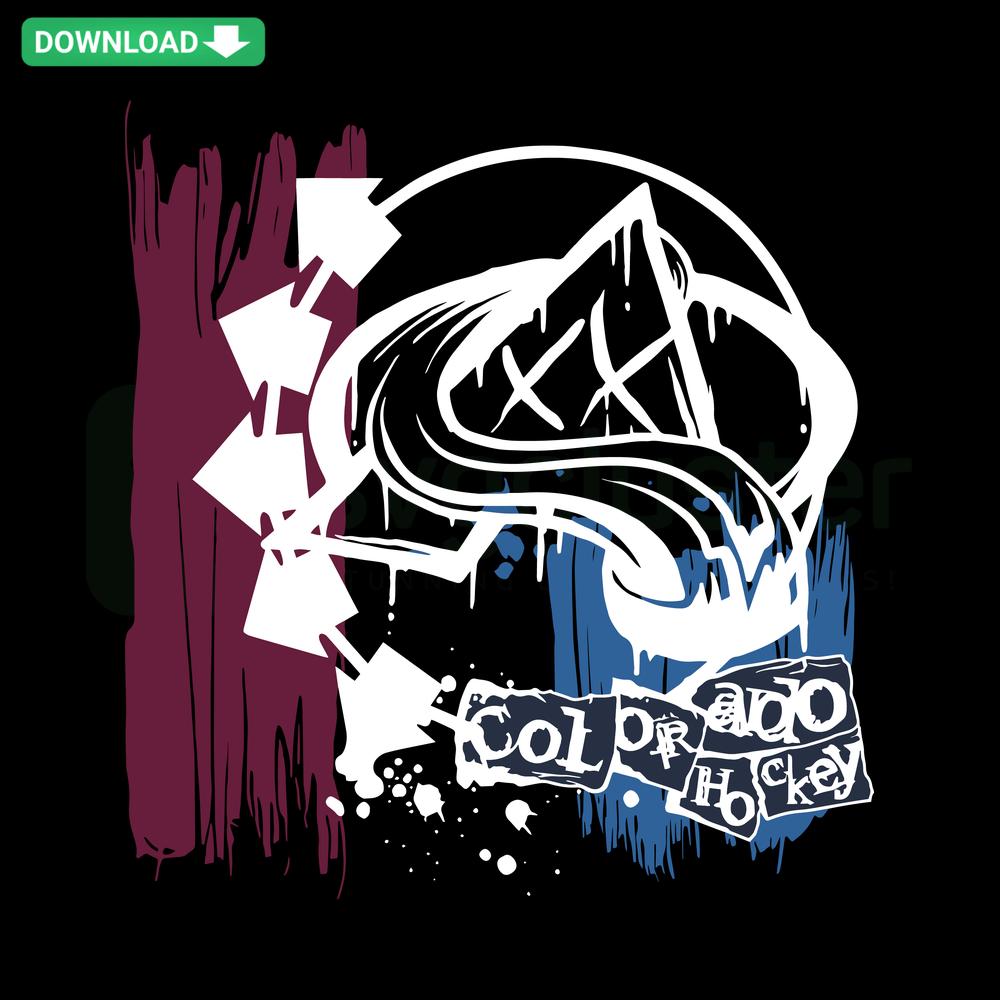 Retro Colorado Avalanche Hockey SVG Design, High-Resolution, Vintage Team Logo, Digital Download, Perfect for Sports Fans