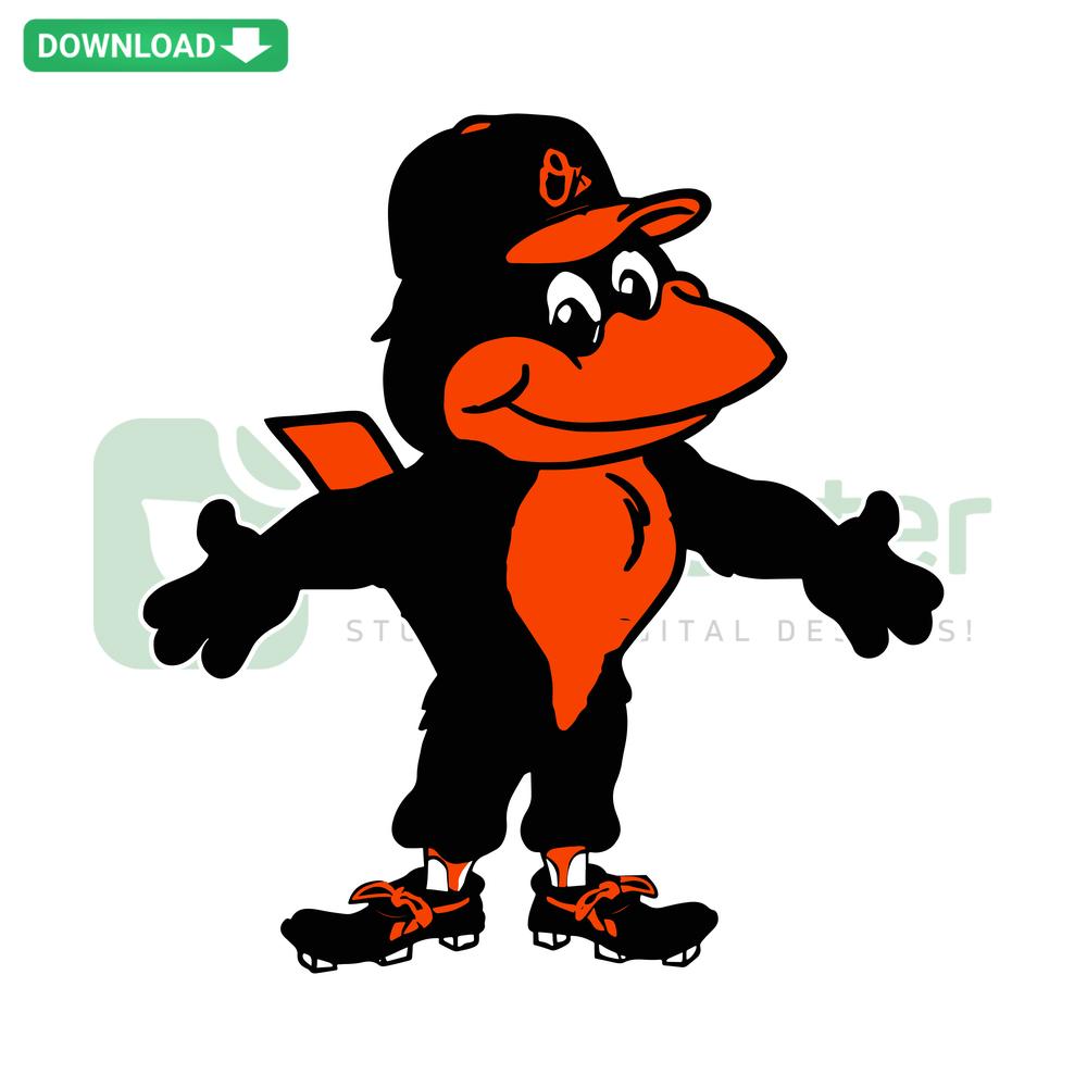 Baltimore Orioles Mascot SVG for T-Shirts, featuring team mascot in vibrant colors, ideal for DIY print projects and baseball fans.