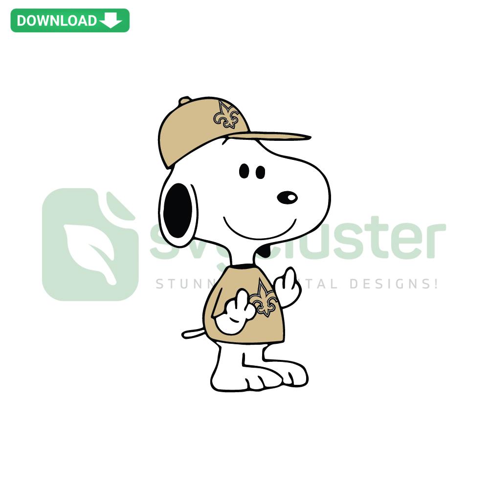 Snoopy New Orleans Saints SVG, digital T-shirt design featuring Snoopy in Saints jersey, perfect for apparel crafting.