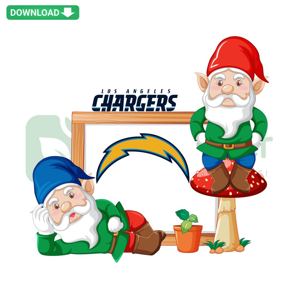 Gnome With Los Angeles Chargers Logo SVG Graphic, Instant Download, Gameday Deco, Sports-Themed Clipart, Digital Art