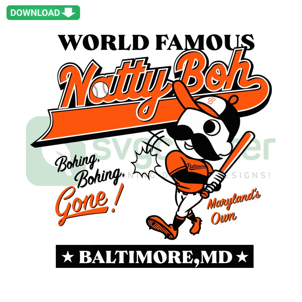 Natty Boh Baltimore Orioles SVG, Instant Download, Iconic design for designers, World Famous logo, Baltimore sports vector.
