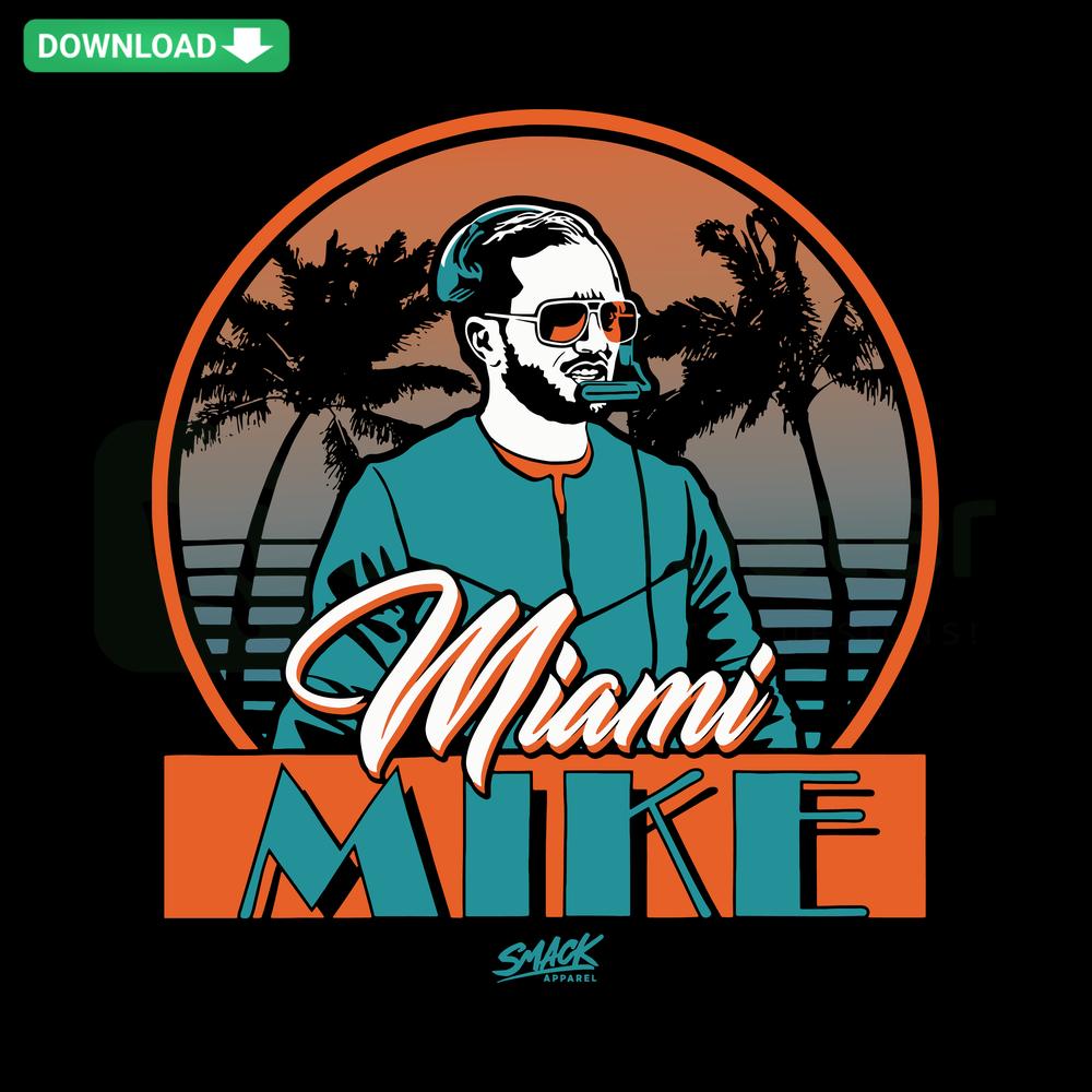 Miami Mike McDaniel Dolphins Football SVG, colorful vector design, digital download, sports logo art, Miami Dolphins fan graphic.