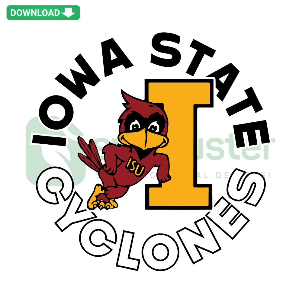 Vintage Iowa State Cyclones Logo SVG, NCAA Cricut Ready, Retro Design, Sports Emblem, SVG Files